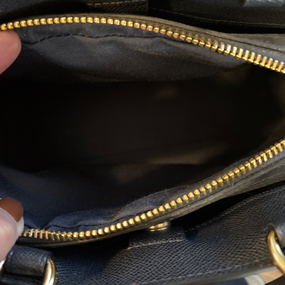 Coach Midnight Blue Leather Mini Lillie Carryall Handbag Gold Hardware - Picture 8 of 8